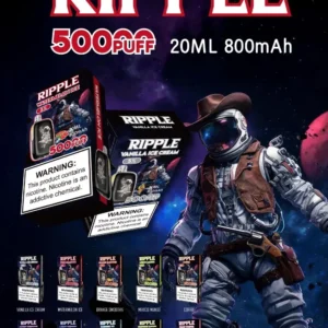 Ripple Disposable 500 Puffs flavor lineup poster with 10 flavors